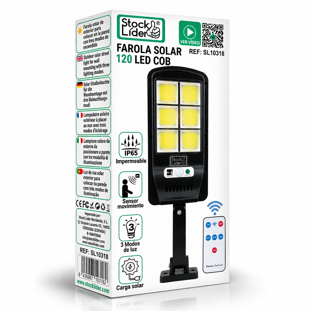 Farola solar 120 LED COB