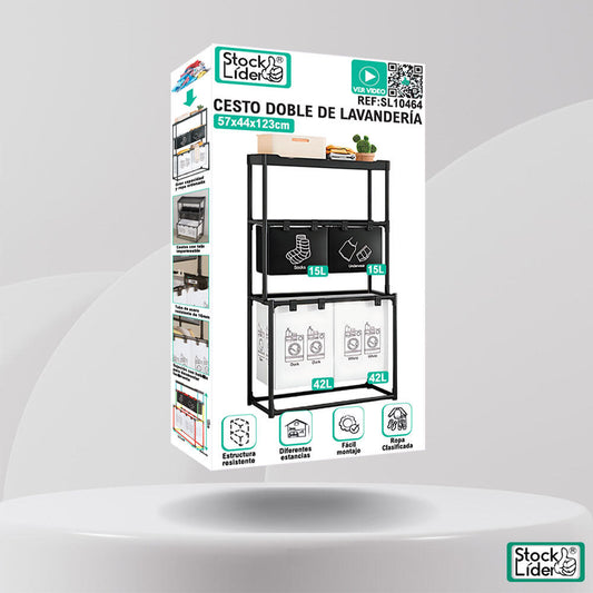 Cesto doble de lavandería