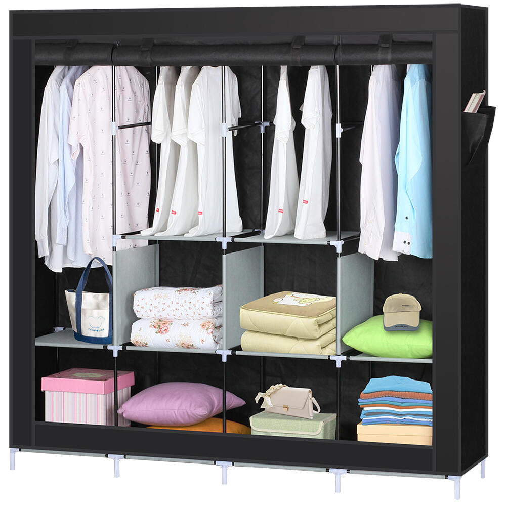 Armario de Tela, Armario Ropero con Cubierta de Tela no Tejida, 45 x 127 x 168 cm