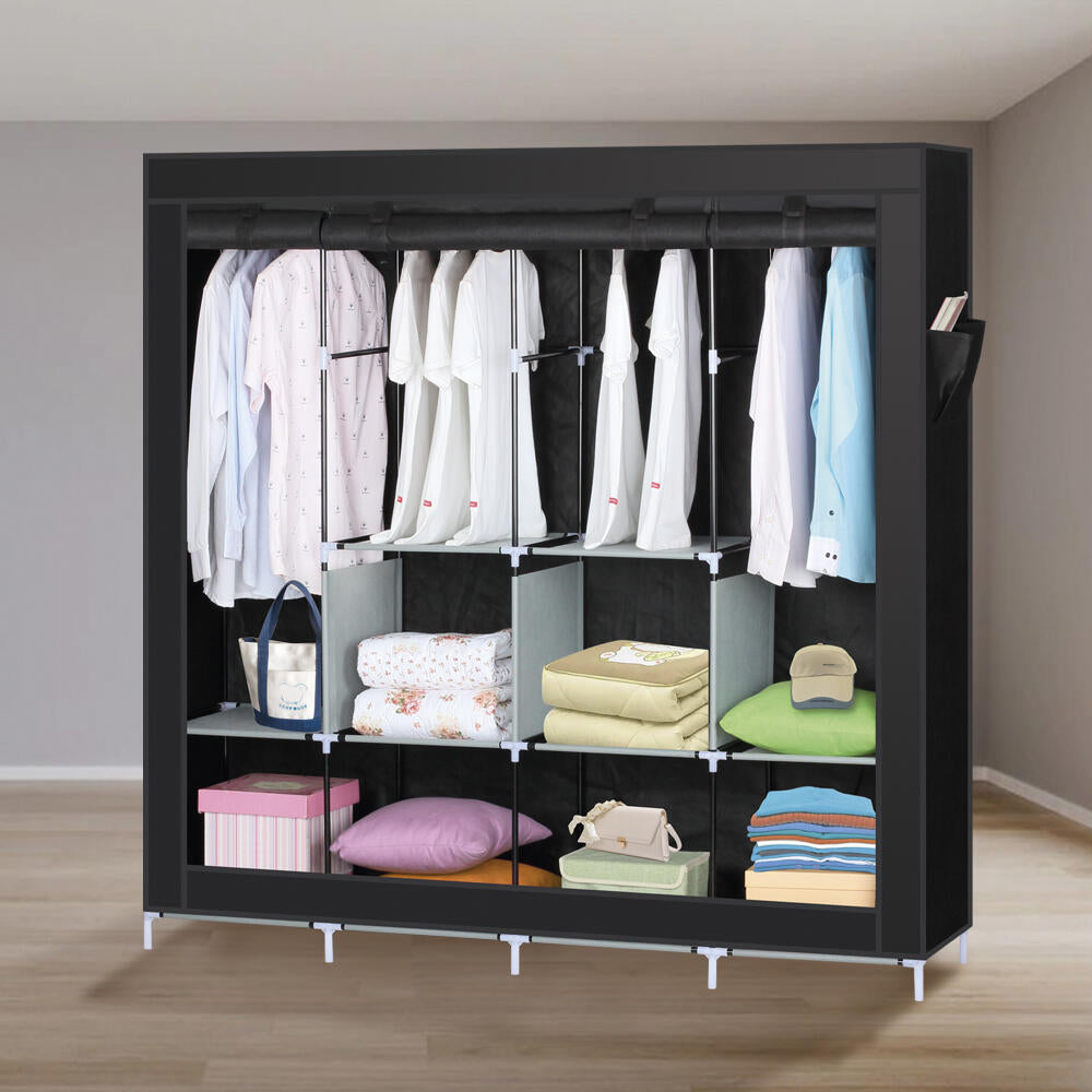 Armario de Tela Armario Ropero con Cubierta de Tela no Tejida 167 X 170 X 45 cm