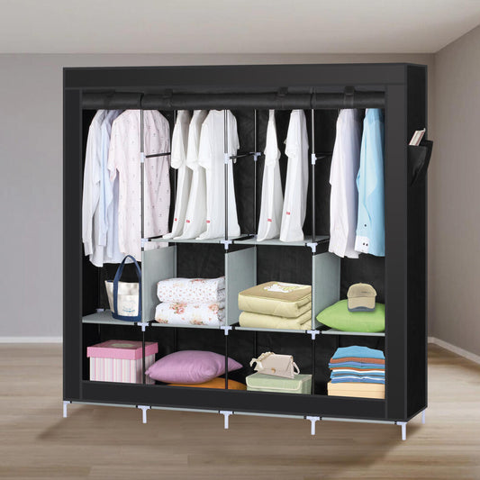 Armario de Tela Armario Ropero con Cubierta de Tela no Tejida 167 X 170 X 45 cm