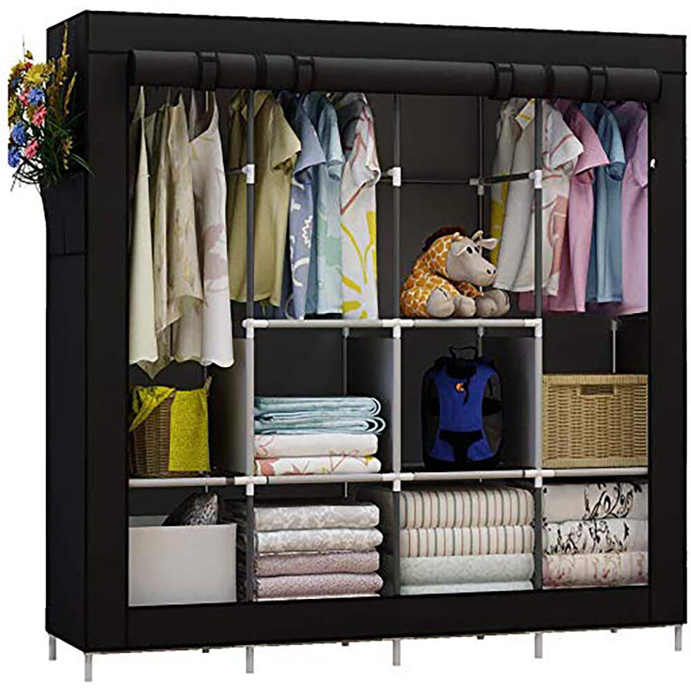 Armario de Tela, Armario Ropero con Cubierta de Tela no Tejida, 45 x 127 x 168 cm