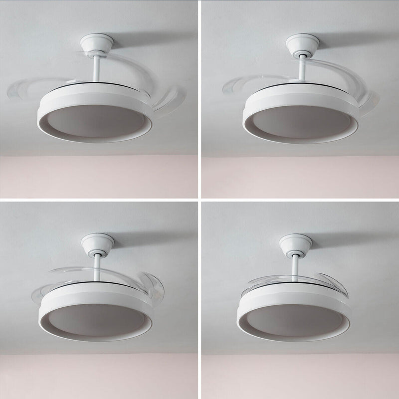 Ventilador de Techo con Luz LED y 4 Aspas Retráctiles Keteez InnovaGoods Blanco 72 W Ø49-104 cm