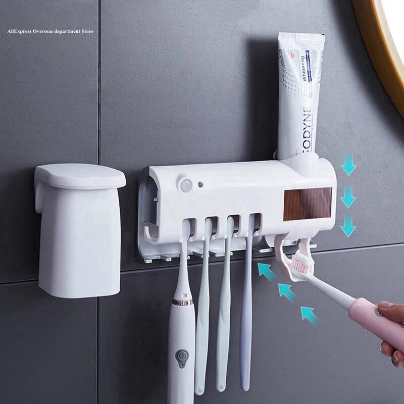 Esterilizador UV Cepillos de Dientes 3 en 1 con Dispensador de Pasta