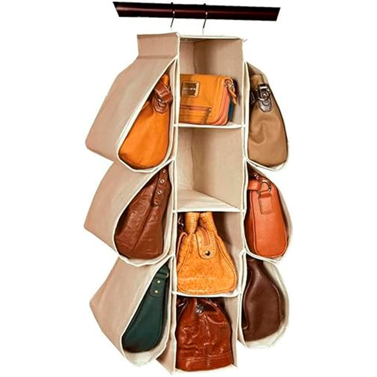 Organizador Colgante del Armario 10 Bolsos Ahorro De Espacio Plegable