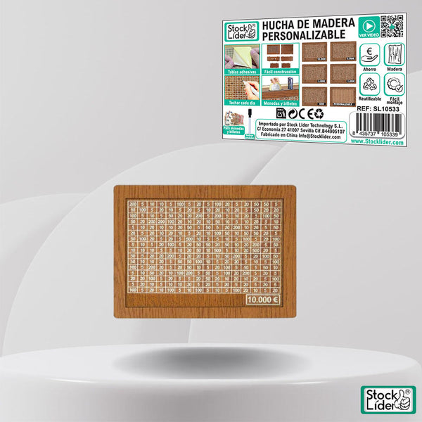 Hucha de madera personalizable
